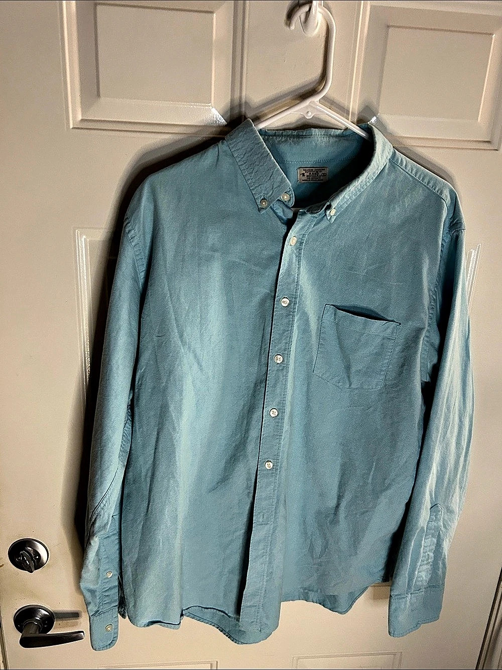 Reed Edward 100% Cotton Sheeting Blue Button Down Shirt Sz XL
